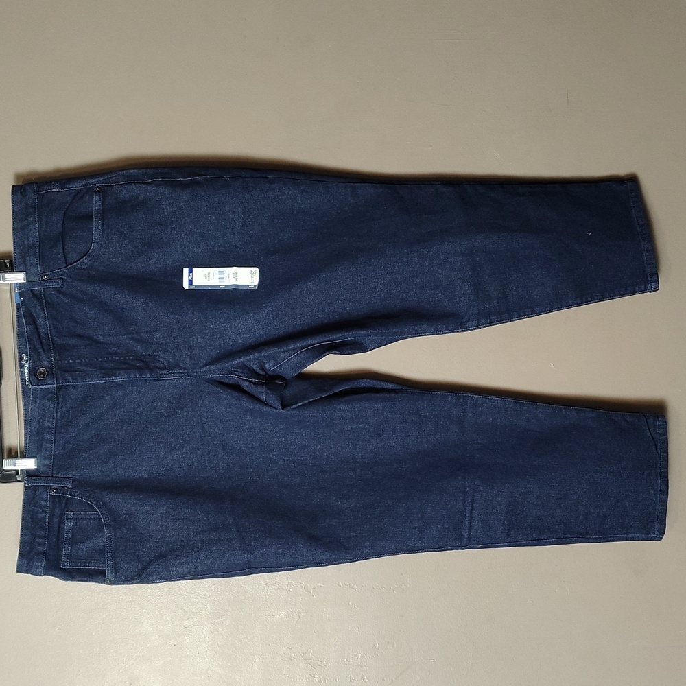 Terra & Sky High Rise Straight Leg Dark Wash Jeans Size 26W Petite NWT